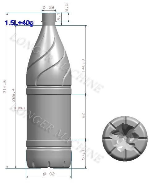 Máquina de moldagem por sopro de garrafas de plástico de 200 ml com tecnologia de alongamento totalmente automática