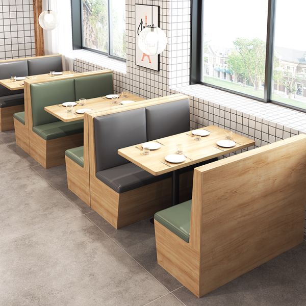 Factory Direct High End Restaurant Furniture Green Leather Booth Seating