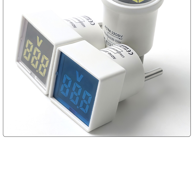 European Standard Small Panel Meters Digital LED Display Indicator with Universal Square Plug Voltmeter