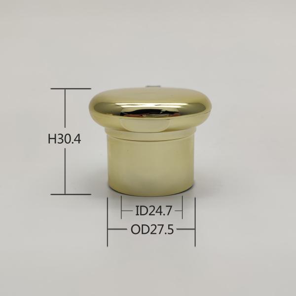 30.4mm Height 24/415 Plastic Flip Top Cap Electroplating Crown Shape