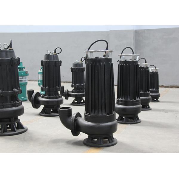 Black 4hp Cutting Submersible Sewage Pump 7 - 15m Head Automatic Mixing Device