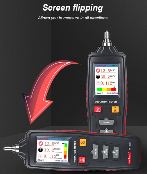 WT63B Color Screen LCD Digital Vibration Analysis Meter  for Acceleration Measurement