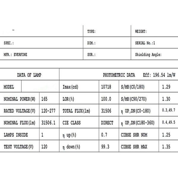 200 Вт складское линейное высоковолновое освещение 6000K Ввод AC100-277V для мастерской с 5-летней гарантией