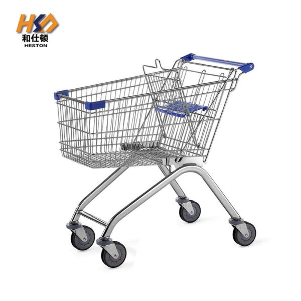 125ltr Iron Wire Grocery Shopping Trolley Cart German Style 1.05M With Wheels