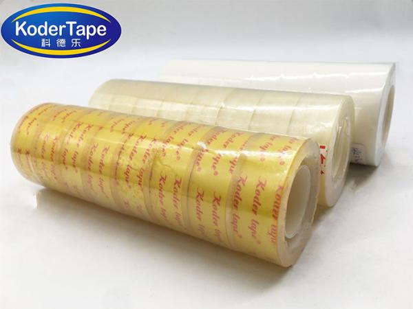 20mic Logo Printed Waterbase Acrylic Glue Super Crystal Bopp Film Stationery Tape