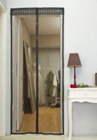 Hotsale Amazon Porte à rayures noires Réseau de moustiques 100x210cm Porte à maille magnétique douce