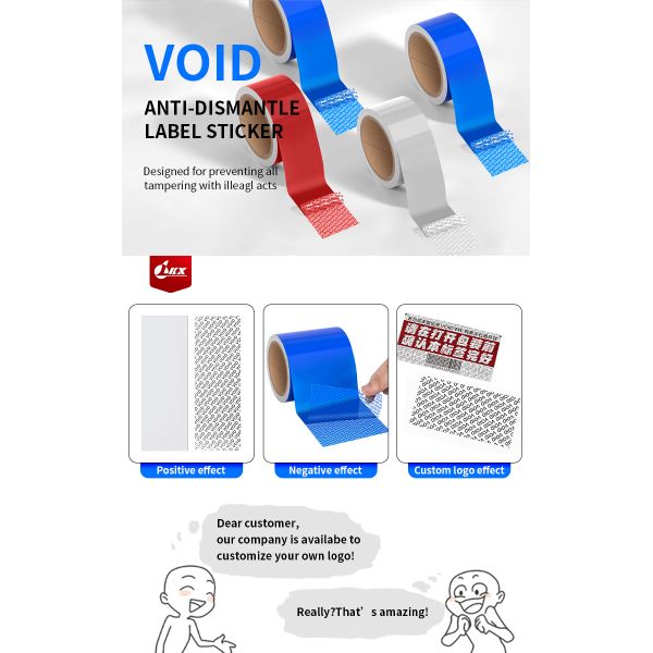 Embossing Tamper Evident Labels Anti Counterfeit Labels Digital Printed