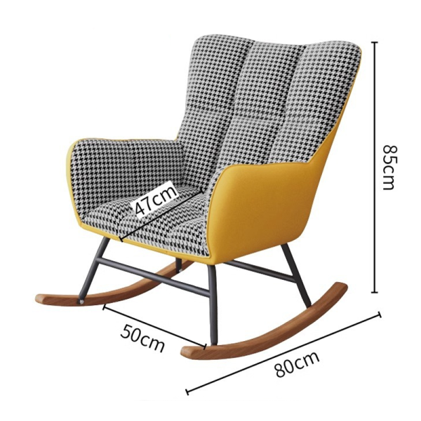 Modern Lazy Rocking Lounge High Elasticity Sponge Filling Chair Single Seat Metal Frame Leisure Casual Sofa Chair Accent Chair