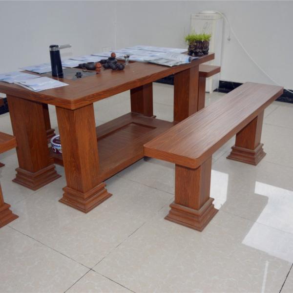 Wooden Grain Classic Aluminum Chair Eco Friendly  Waterpoof Furniture