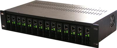 AC 260V 19 Inch Standard Rack Mount Media Converter 2U 14 Slots Dual Power