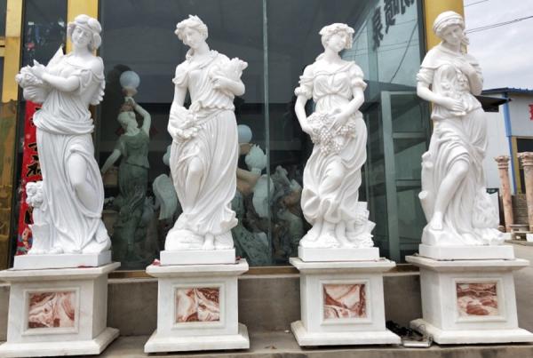 Nice garden stone statues four season marble sculpture stone sculptures,China stone carving Sculpture supplier