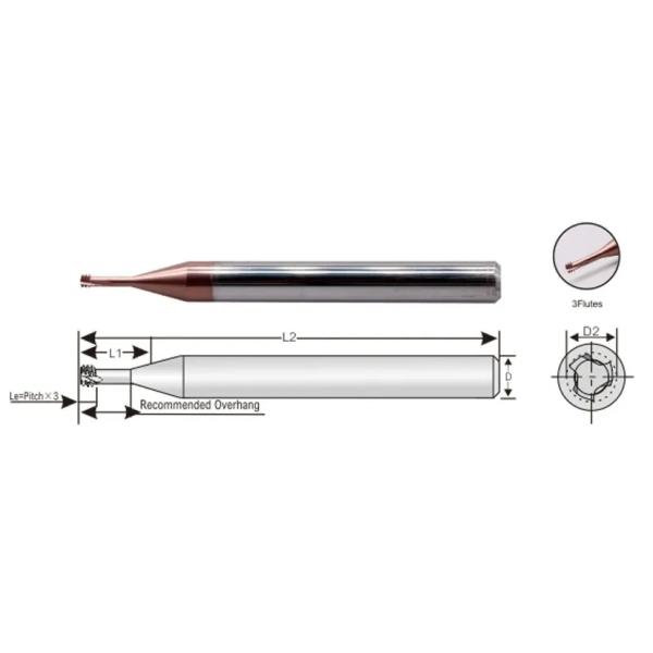 Резец потока карбида Cnc филируя для зуба стальных алюминиевых трапецоидальных зубов вырезывания 1 полного