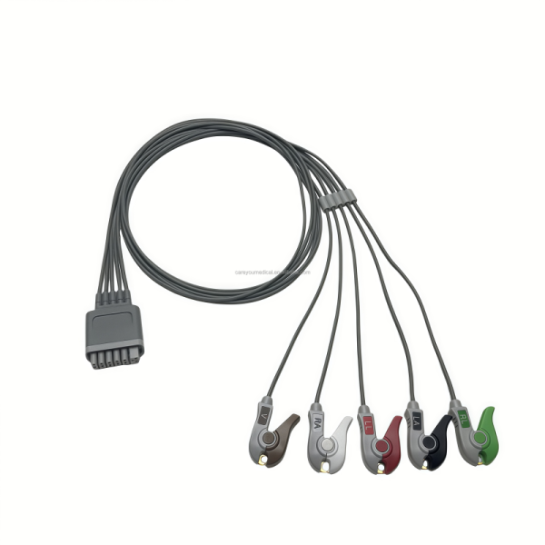 Starraymed Compatible TD60 Telemetry Five-Lead AHA ECG Lead Wire Clip-On Connector Medical Consumables CE Certified Class II