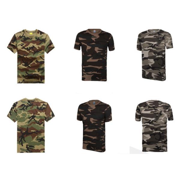 Professional Unisex Cotton Military T Shirts Round Neck Edging Double Line Hem
