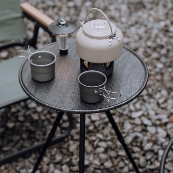 Mesa de acampamento dobrável portátil de altura ajustável de alumínio leve