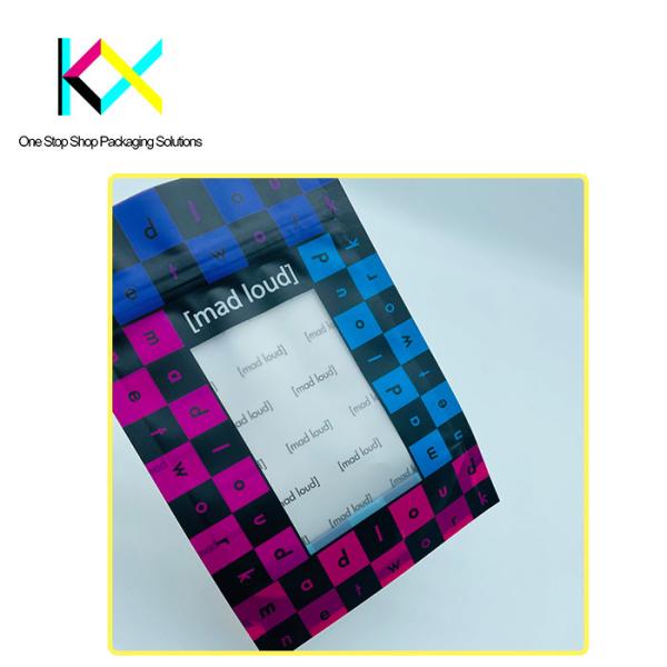 Double Side Digital Printed Packaging Bags Holographic Foil Pouch With Window