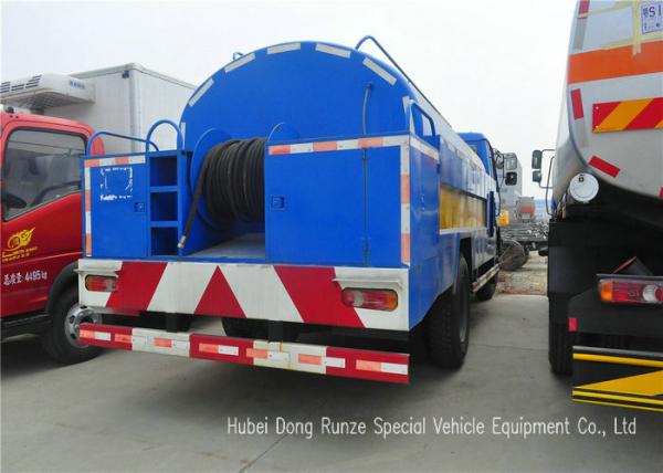 Stainless Steel Liquid Tank Truck / Water Tanker Truck With High Pressure Jetting Pump