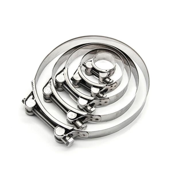 Polished Stainless Band Clamps All Stainless Steel Hose Clamps For Pipes Stainless Steel Hose Clips