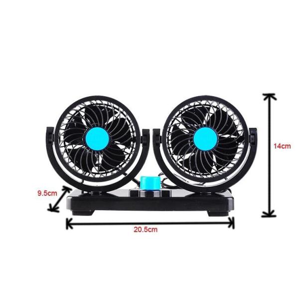 Car Dashboard Fan / Universal Car Accessories Dual Head 2 Speed 12V Cooling Air Circulator