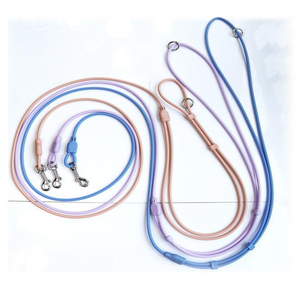 Macaron PVC Slip Lead Dog Leash Hands Free Slip Lead Collar Waterproof