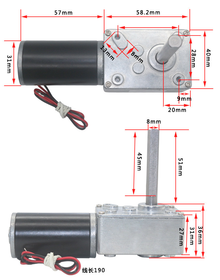 металл OEM афиши вращающего момента 24V мотора шестерни червя DC 70rpm высокий