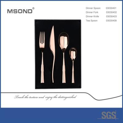 Eco Friendly 206mm Luxury 304 SS Cutlery Set Mirror Polish