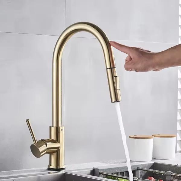 Stainless Steel Touch Kitchen Faucet by Lizhen Automatic Sensing Pull-Out Nozzle