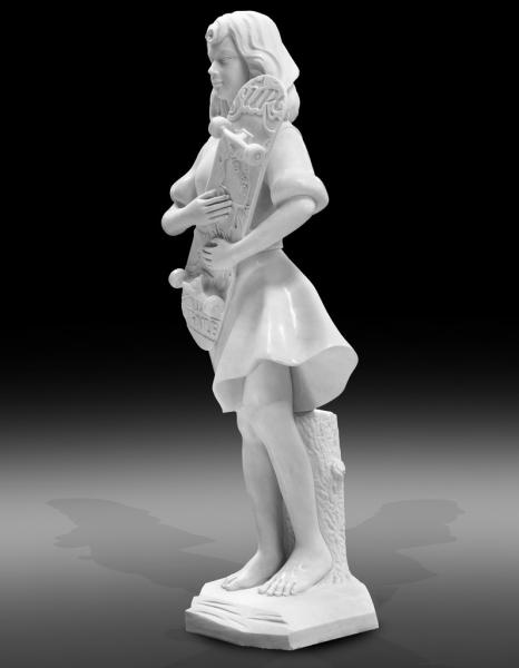 Indoor art exhibition marble sculptures beautiful girl stone statue,stone carving supplier