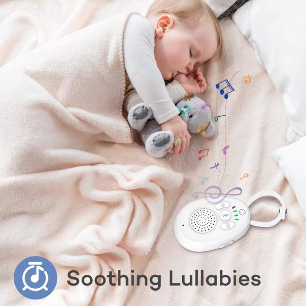 Portable White Audio Baby Monitor Sleep Aid Noise Machine RF 2.4GHz FHSS