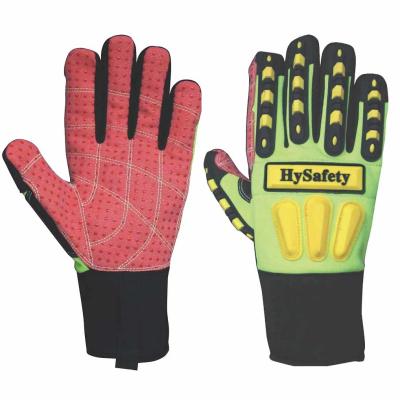 Hi Vis Green 4X44EP Crush Resistant Gloves / Heavy Duty Rigger Gloves