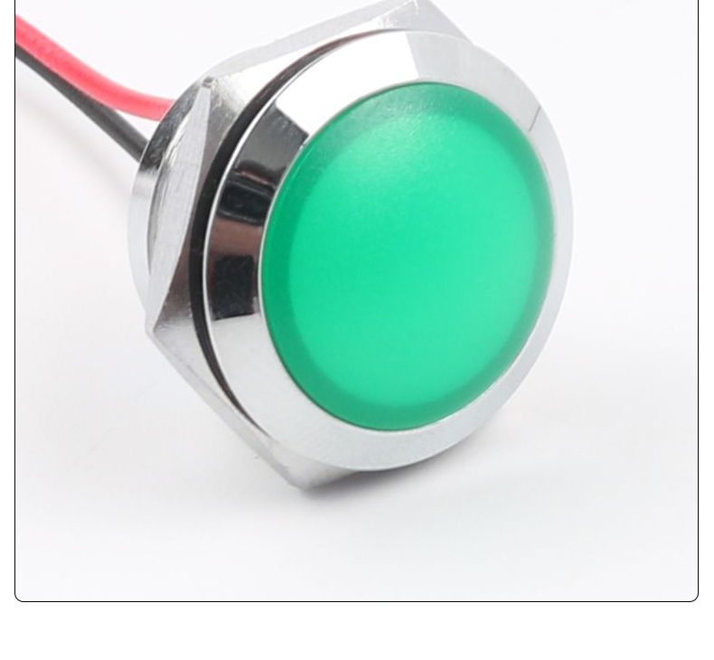 19mm LED Metal Indicator Light Ball Head Short Type Wire High-brightness Power Signal Light IP66 Waterproof 50000 Hours Lifespan