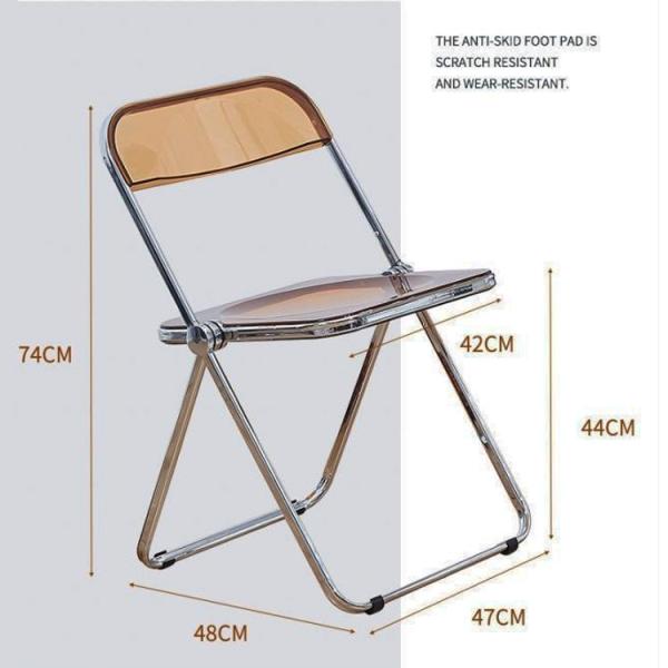 Metal Steel Frame Clear Acrylic Folding Chairs for Wedding Banquet Restaurant Garden