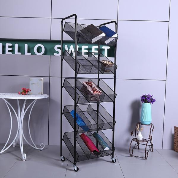 Light Weight Wire Display Rack Wire Wooden Storage Racks With Wheels