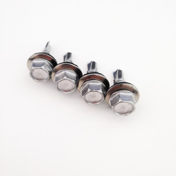 12g SS AISI 410 Hex Self Threading Drilling Screws With 16mm EPDM Sealing Washer