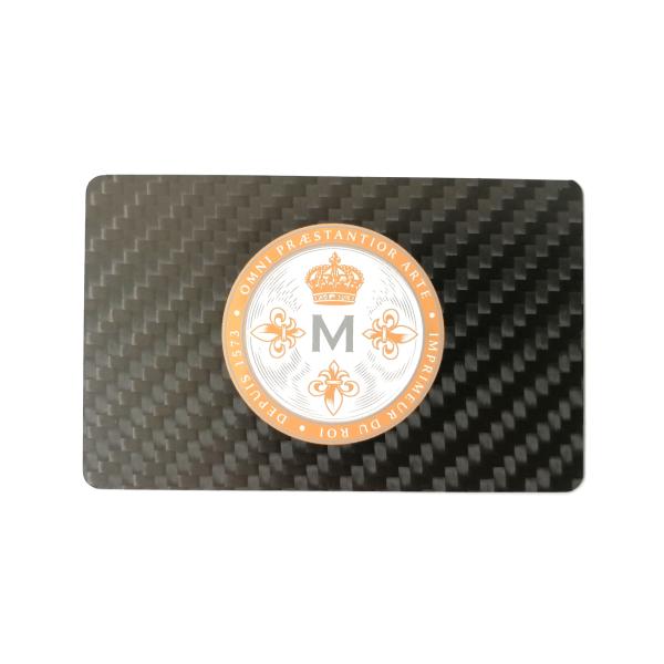 Carbon Fibre Black Card Silkscreen Printing Logo 85x54x0.5mm