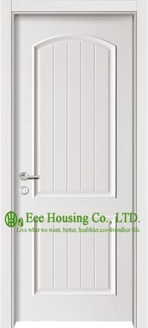 Composite White Color Timber Veneer Wooden Door With Lever Handle, Wood Painted Door