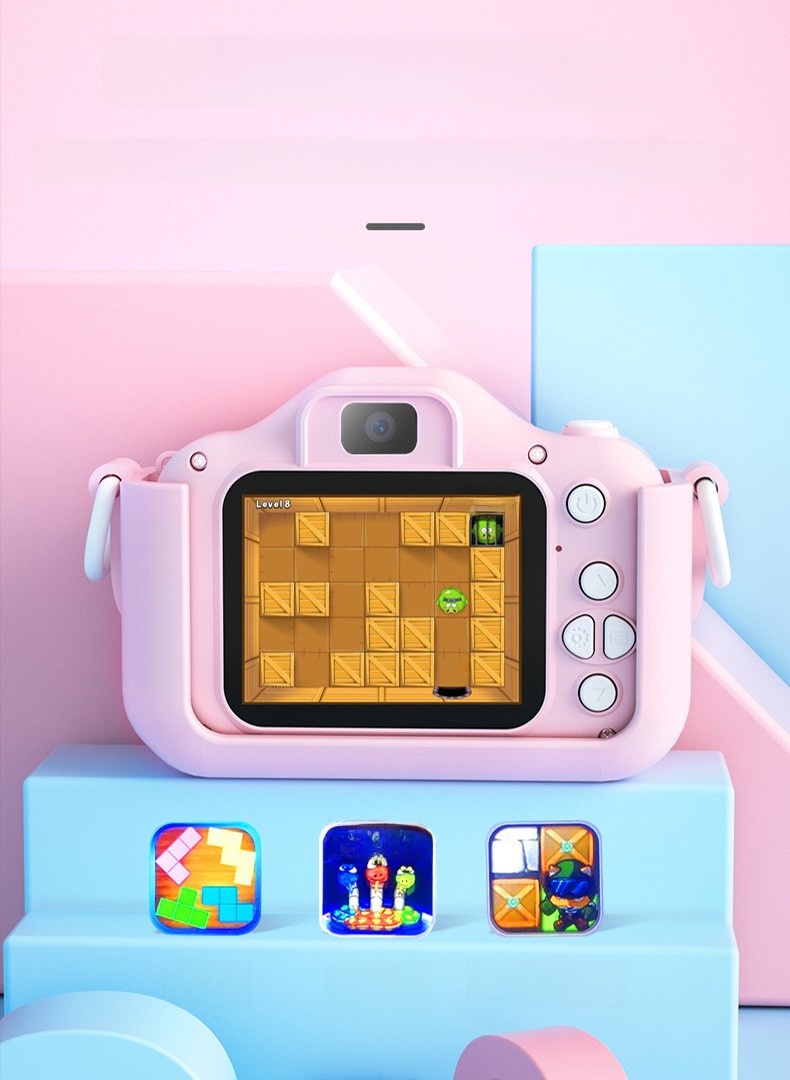 DLC XS Kids Camera Mini HD Screen 1080P Projection Video Camera ,Auto Focus, ,Multiple Filters, Digital Small Camera for Kids