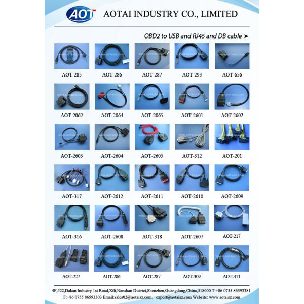 PVC Cable OBD Aotai Key Programmer Best Automotive Diagnostic Scanner 0.35-0.5M