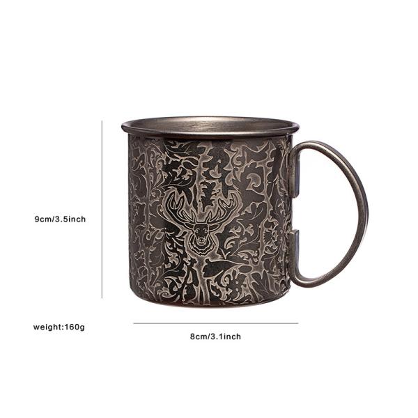 Baroque Style Stainless Steel Wine Cup Shock Mule Mug For Business Gifts