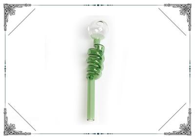 Mini Smoking Bong Green Helix Oil Burner Tube Clear Ball Head