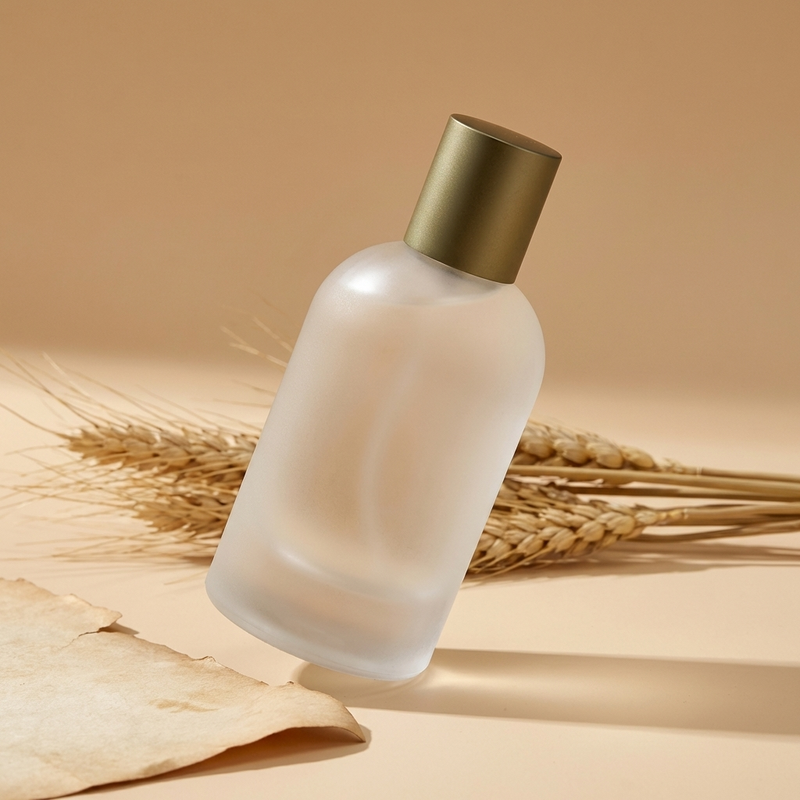 50ml 100ml Cylinder Glass Perfume Bottles Empty Frosted Spray Crimp Neck