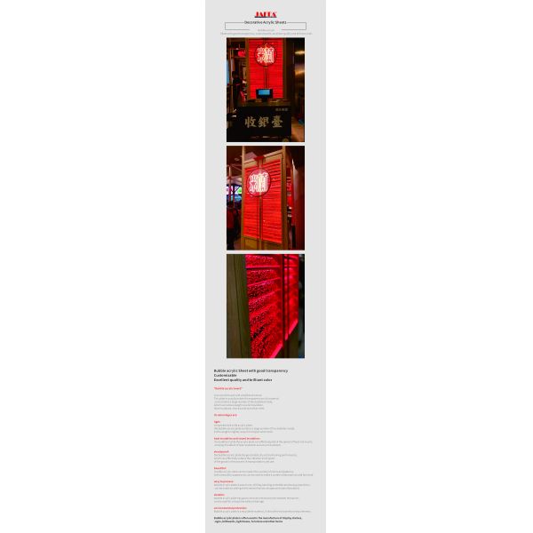 Custom Bubble acrylic Sheet with good transparency, customizable, excellent quality and brilliant color