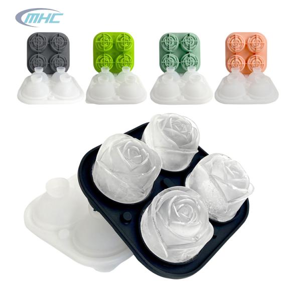 3D подняло форменные полости качества еды 9 прессформы силикона подноса куба льда