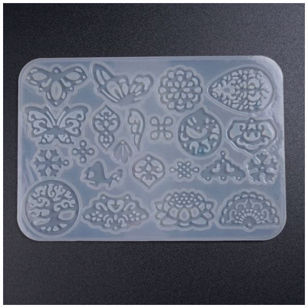 New DIY crystal dropper mold hollow antique style earrings pendant jewelry collection silicone mold for dropshipping