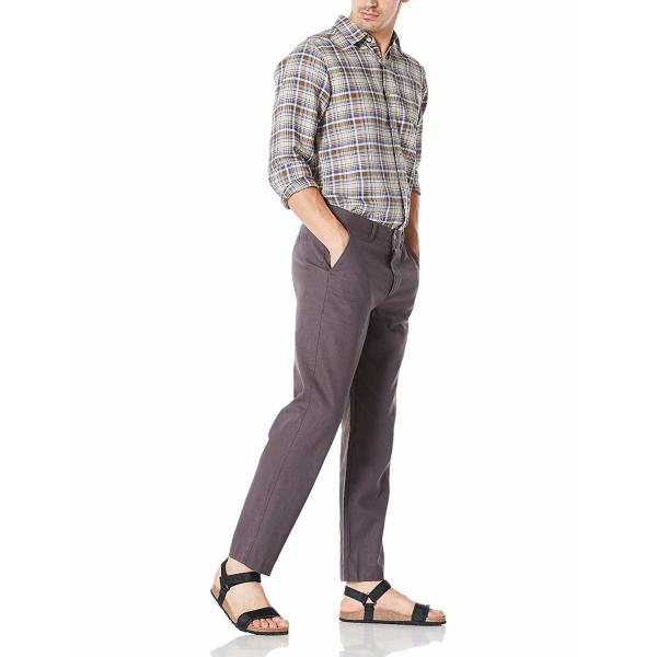 Size 40 42 44 Men'S Summer Plain Casual Cotton And Linen Cropped Trousers Mid Rise