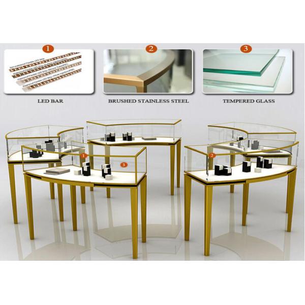 Retail Jewelry Store Showcases With Led Lights , Glass Jewelry Display Case