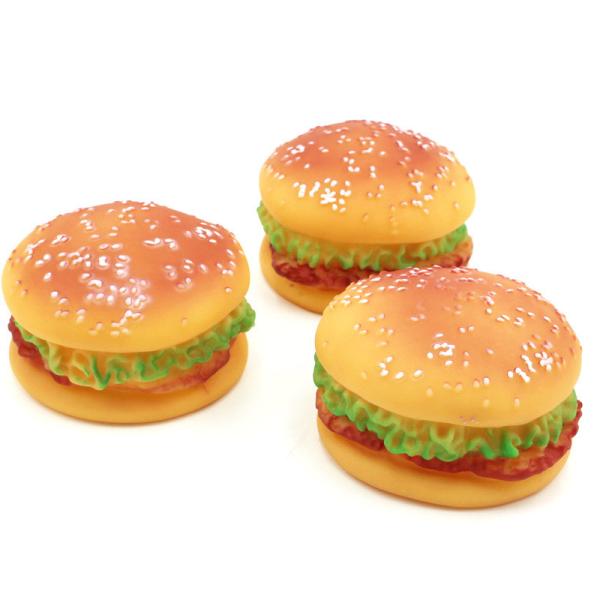 Realistic Squeaky Burger Toy for Pets - Durable Chew Toy for Cats and Dogs - Wholesale Pet Supplies