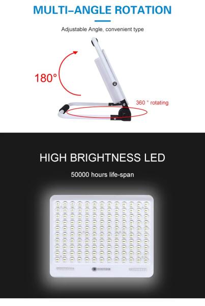 再充電可能な太陽光発電灯 200W ポータブル LED 洪水灯 手持ち