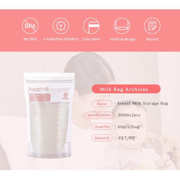 Double tenez la poche de tirette, stockage de lait maternel de sacs d'emballage de soudure à chaud