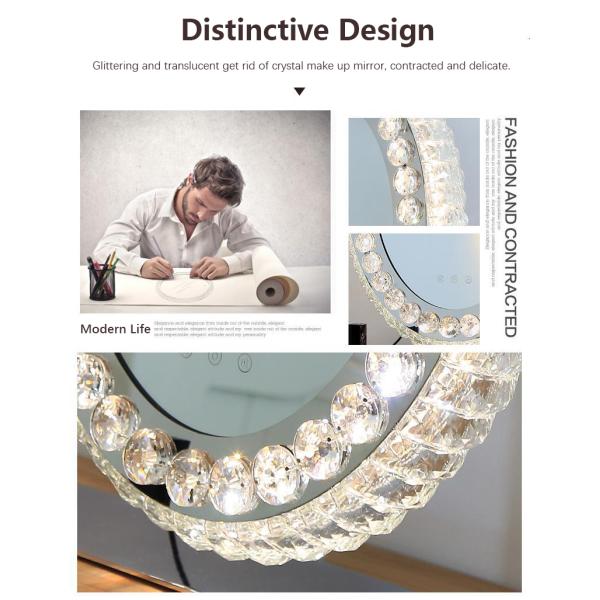LED Light Up Makeup Mirror Crystal Vanity Mirror Hollywood Style